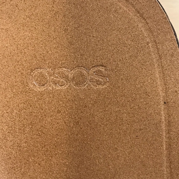 ASOS Fancy Me Leather Sandals Black Sz 7 - Picture 6 of 7